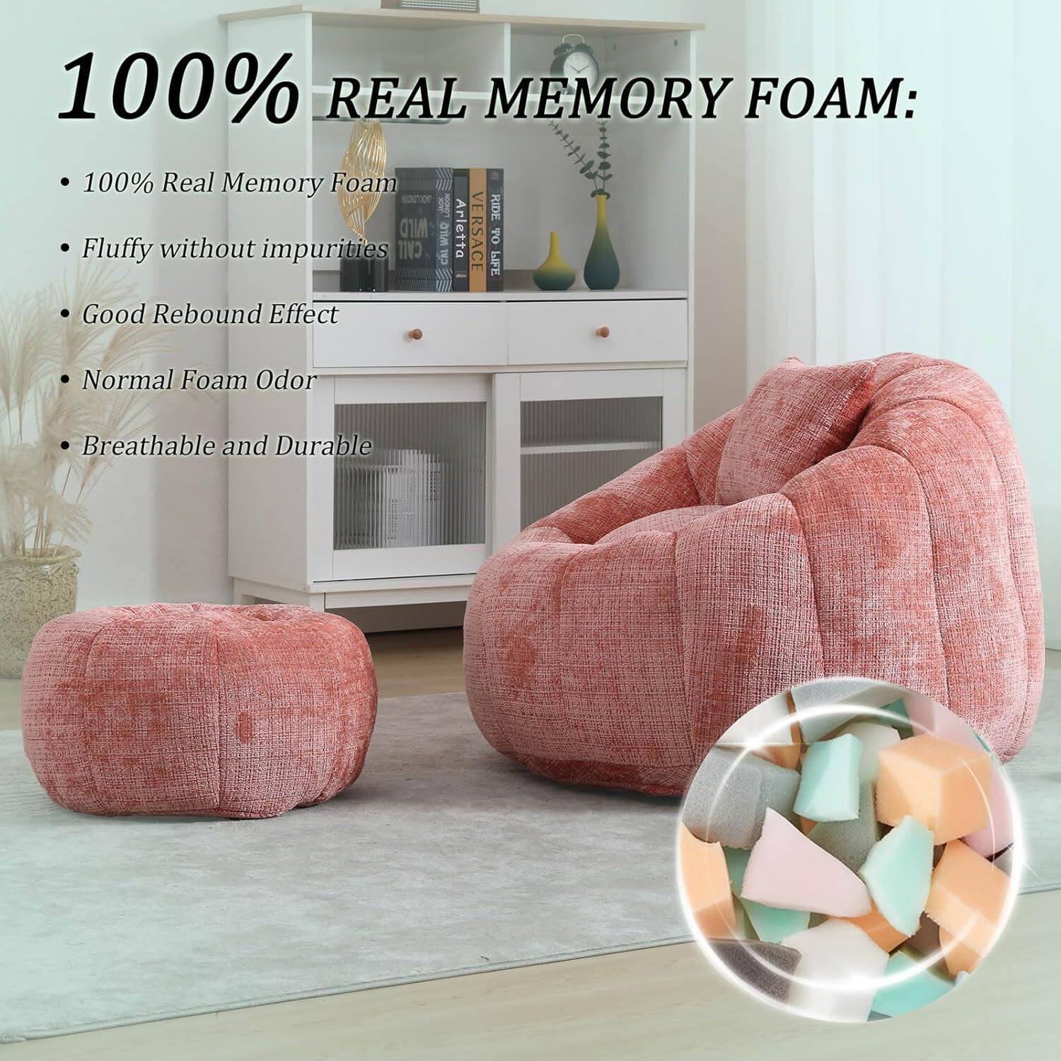 100% REAL MEMORY FOAM:

- 100% Real Memory Foam
- Fluffy without impurities
- Good Rebound Effect
- Normal Foam Odor
- Breathable and Durable