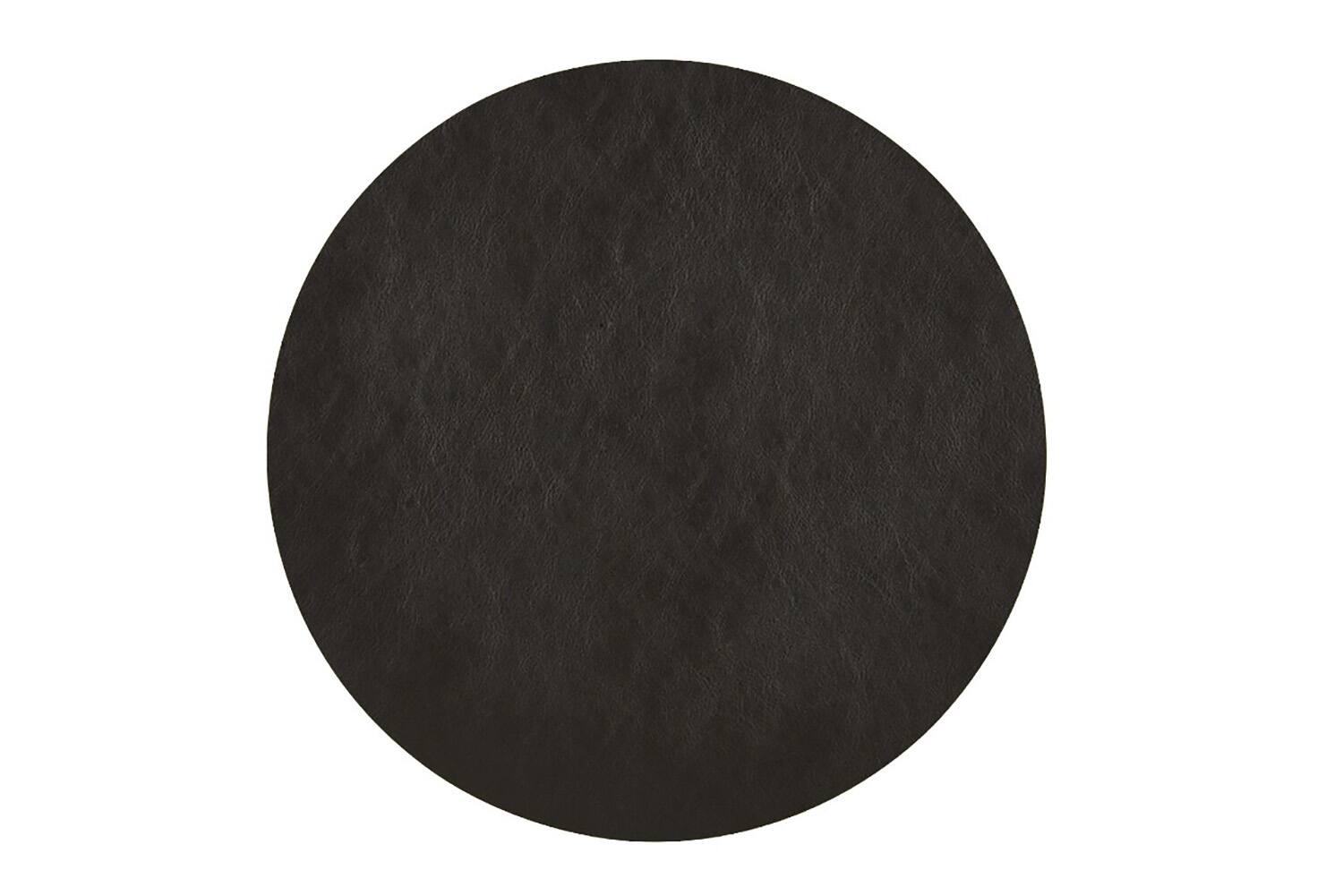 Front. Frieling - Davanti by  Mattola Placemats Set of 6, Round 15 Inch Indoor Outdoor Table Placemats, Black - Black.