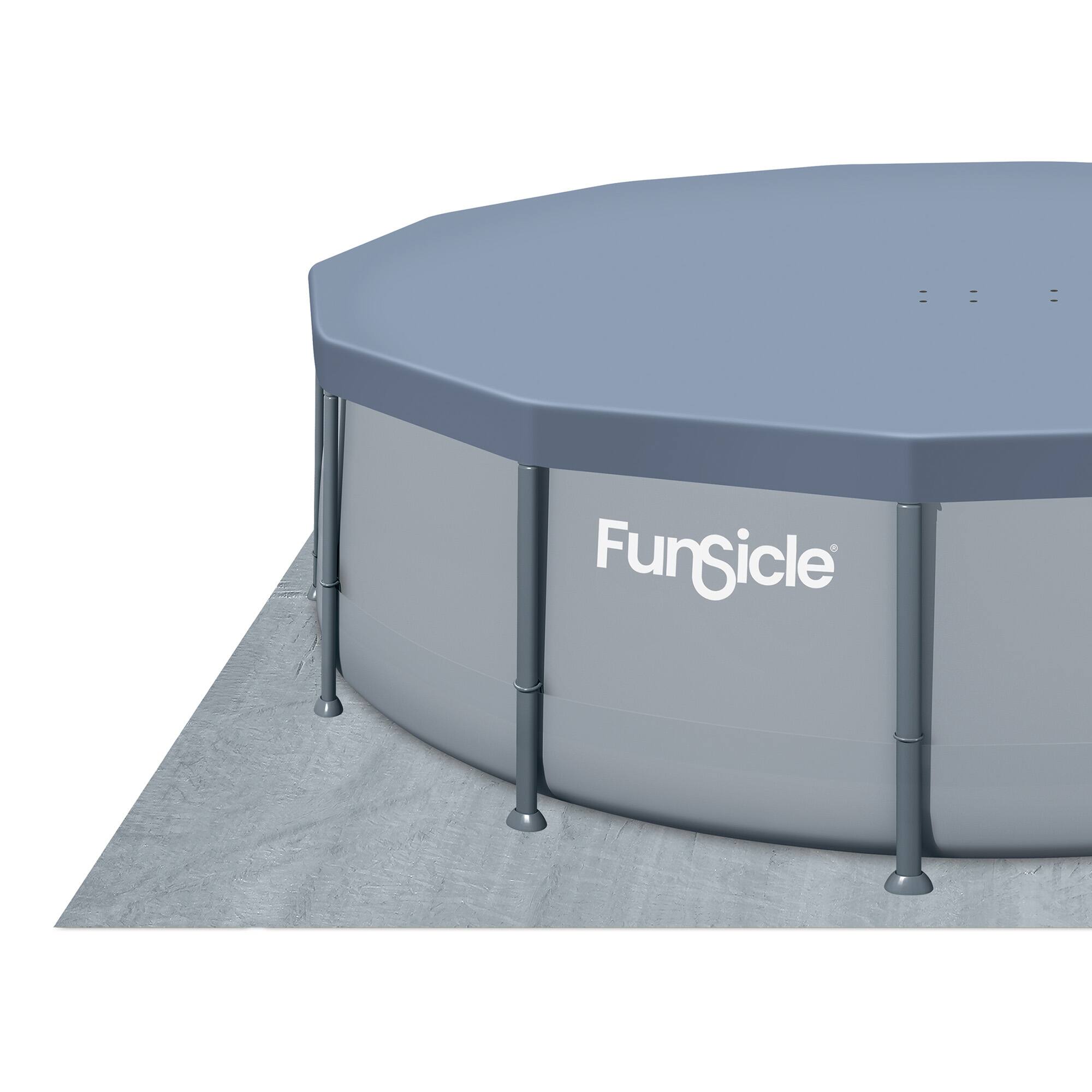 Alt View 5. Funsicle - Funsicle 14' x 42" Oasis Round Above Ground Swimming Pool Set, Cool Gray - Gray.