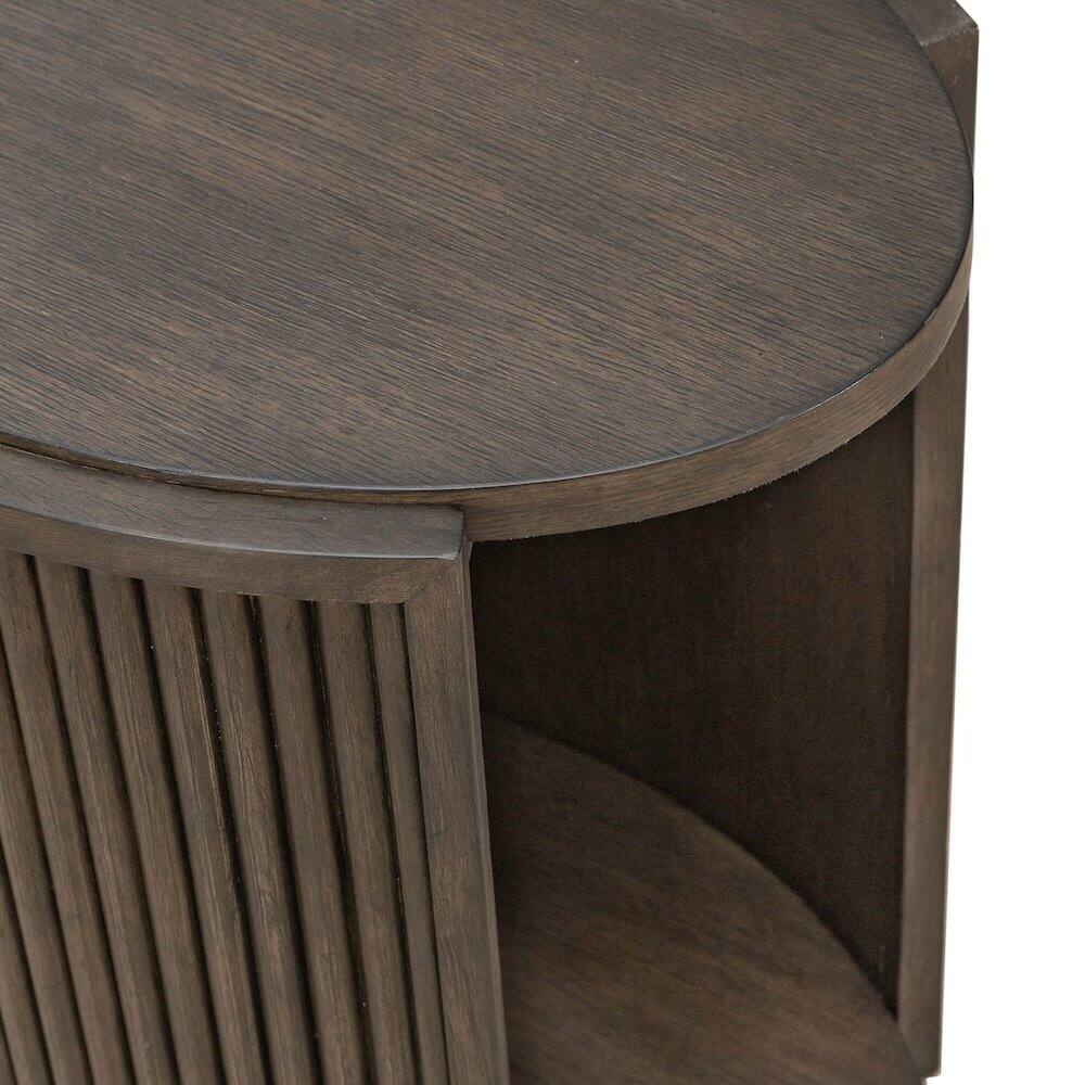 Alt View 3. Liberty Furniture Industries - City View Chairside Table for Living Room- Coffee Bean Oak Wood - Coffee Bean.