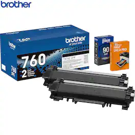 Brother - TN7602PK High-Yield Toner Black Twin Pack with Deco Essentials Guide
