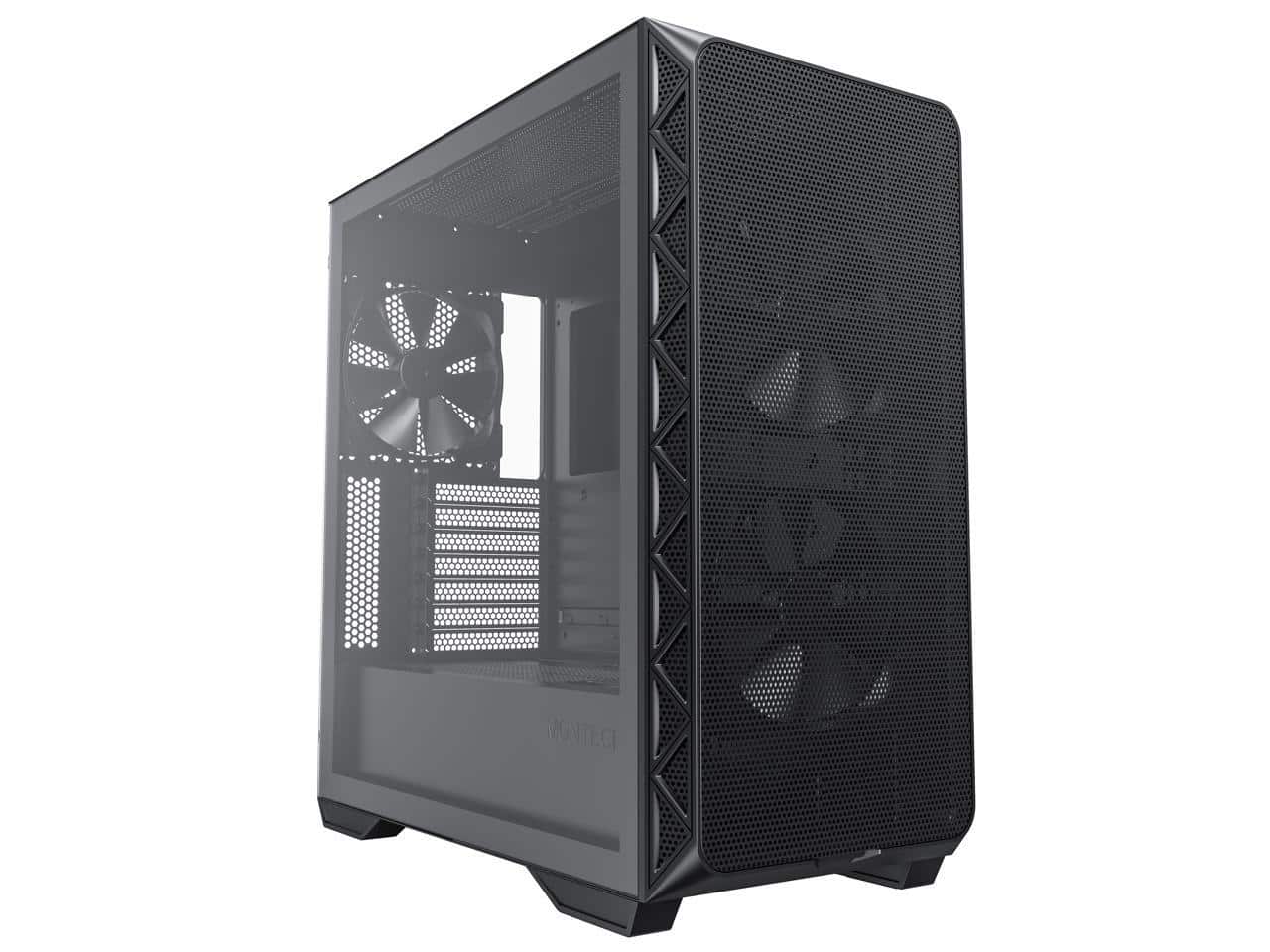 Montech - AIR 903 BASE, E-ATX Mid Tower, 3x 140mm Fans, Tempered Glass, Mesh Front, TYPE-C, 4090 GPU Support, Black - Black