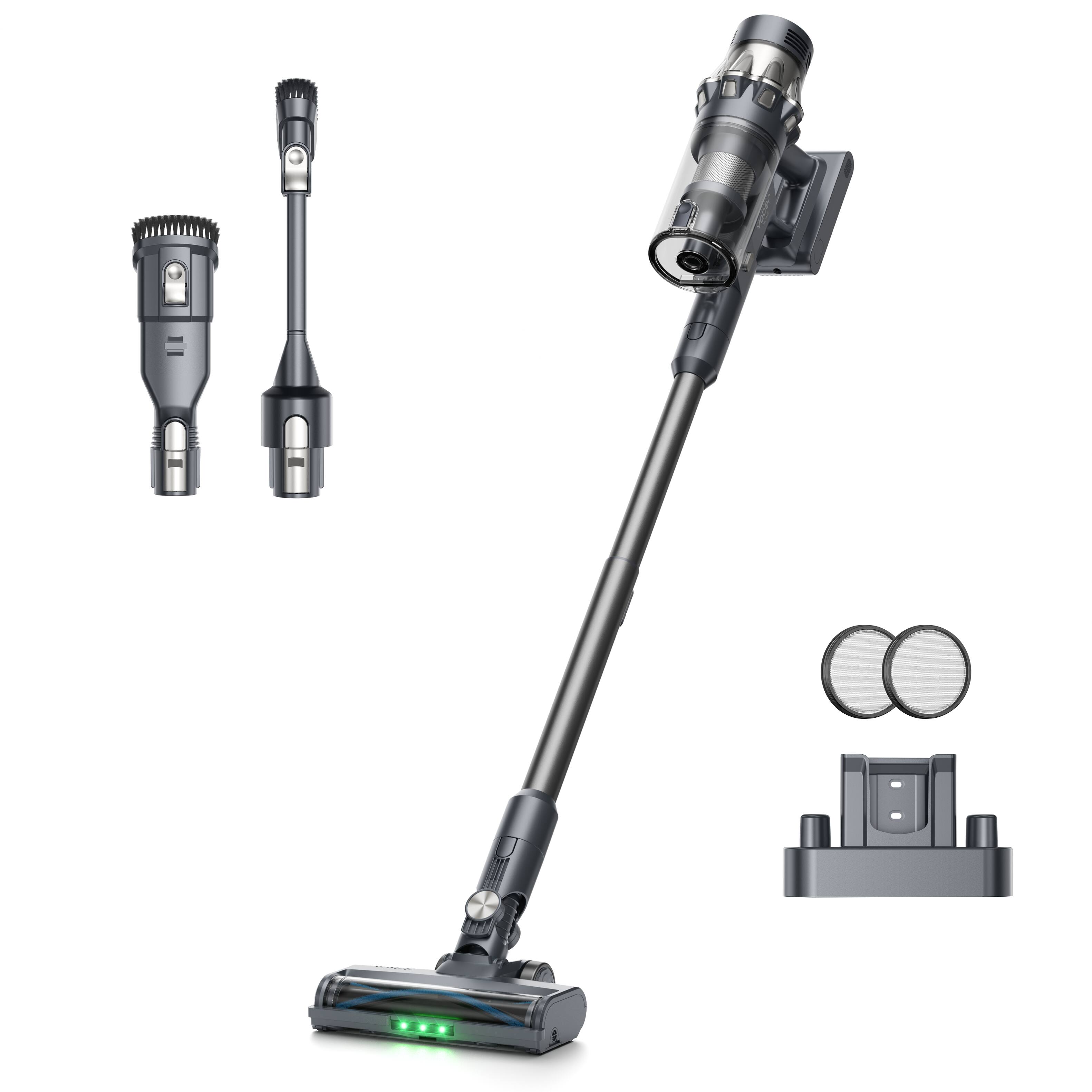 Angle. Yaber - HP20 Cordless Vacuum Cleaner, 180AW Strong Suction, 500W Motor, 65 Mins Runtime, H13 HEPA, 1.69KG Ultra-Light - Black Gold.
