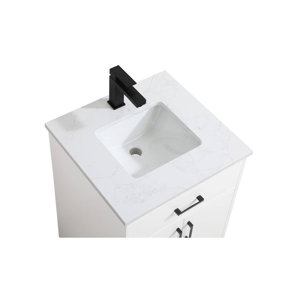 Back. Elegant Kitchen and Bath - Chandler 20 Inch Single Bathroom Vanity In White - White.
