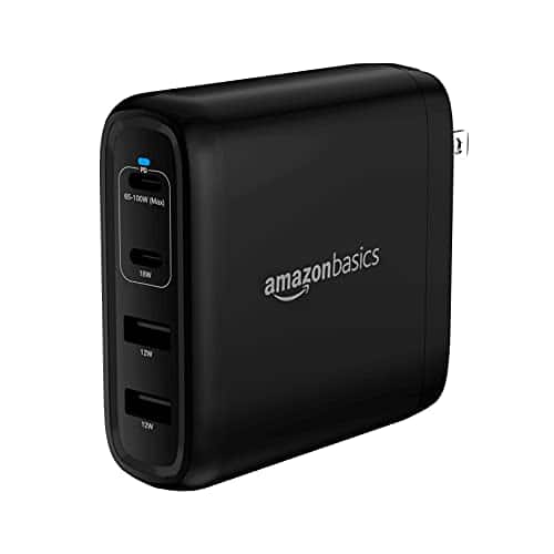 DORLUKFU - 100W Four-Port GaN Wall Charger w/ 2 USB-C (100W,18W) & 2 USB-A Ports (12W) w/PD for Laptops, Tablets & Phones (iPhone
