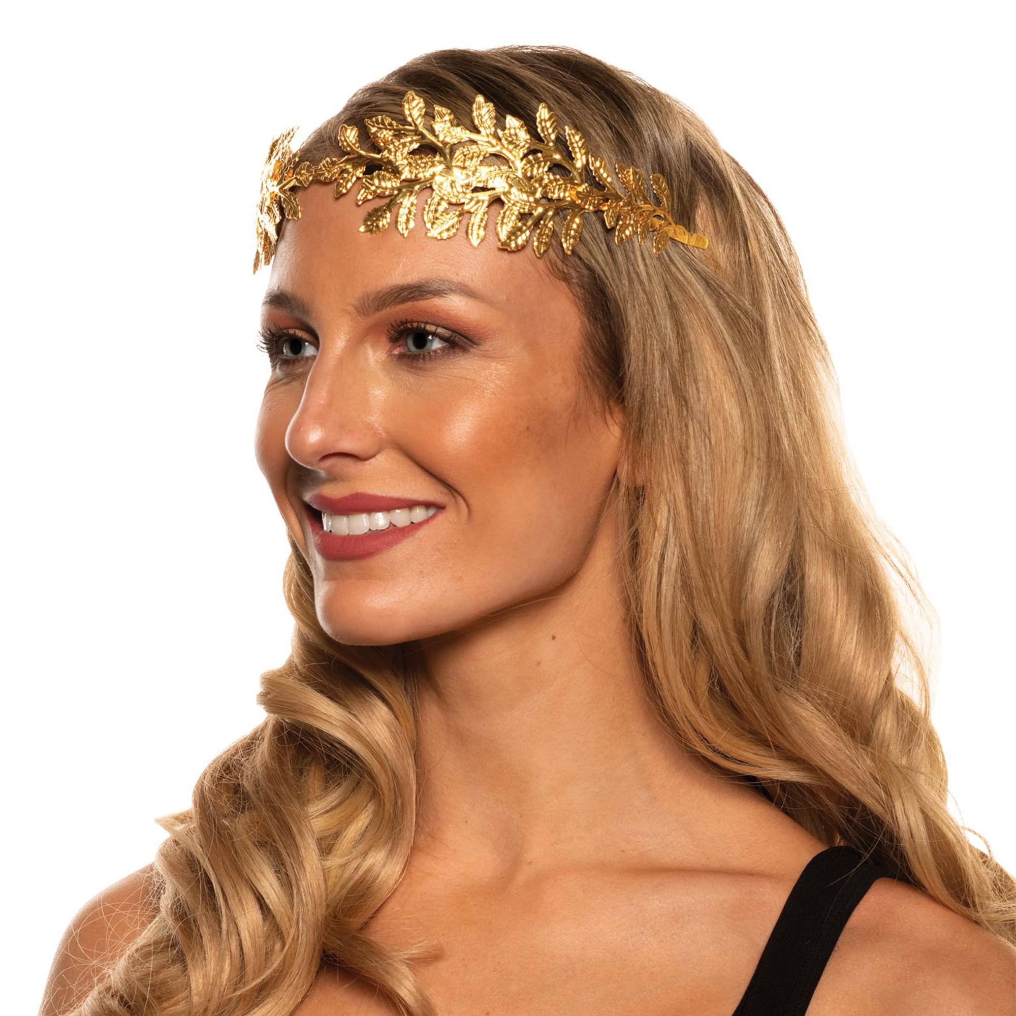 Underwraps - Greek Leaf Tiara Adult Costume Half Headband - Gold