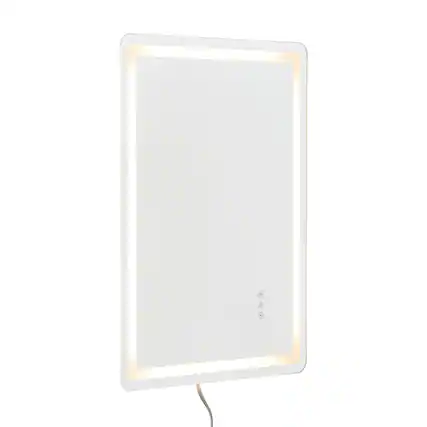 Front. VEVOR - LED Bathroom Mirror, 24" x 32" LED Bathroom Vanity Mirror with Frontlit and Backlit, Anti-Fog Memory Mirror with Lights - White + matte.