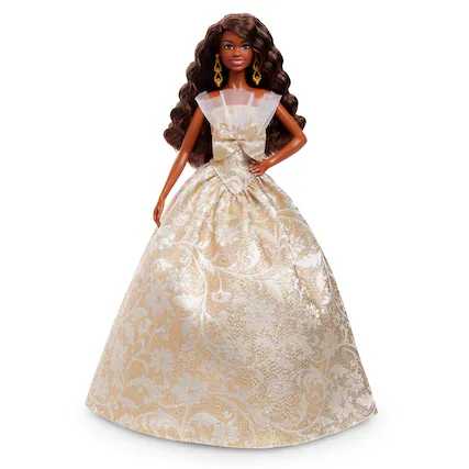 Front. Barbie - 2025 Holiday Doll.