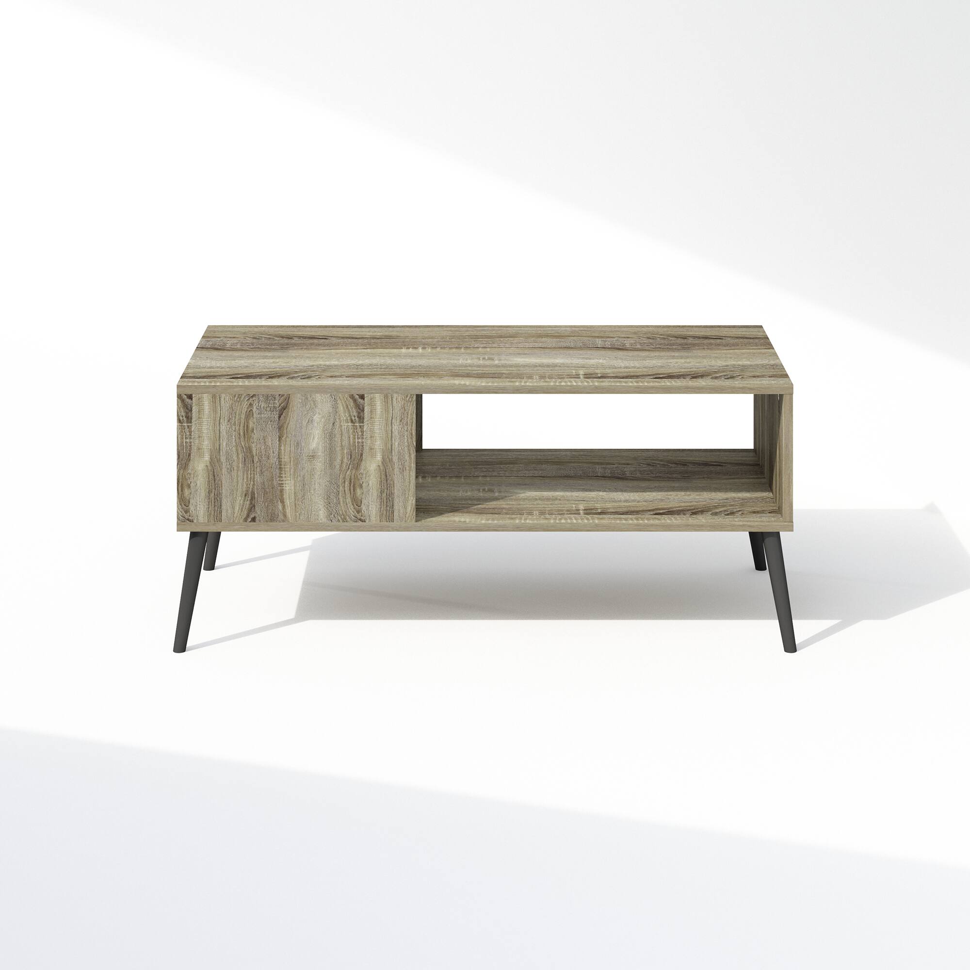 Alt View 2. Furinno - Claude Mid Century Style TV Stand for TV up to 40 with Wood Legs - French Oak.