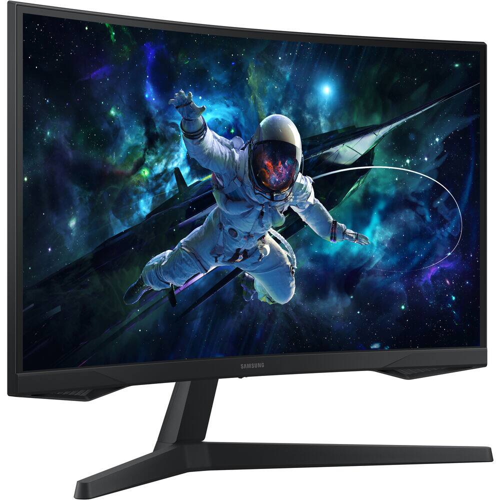 Alt View 1. Samsung - 27" Odyssey 1000R Curved QHD 165Hz 1ms AMD FreeSync Gaming Monitor + 26-Month Extended Warranty Protection Bundle - Black.