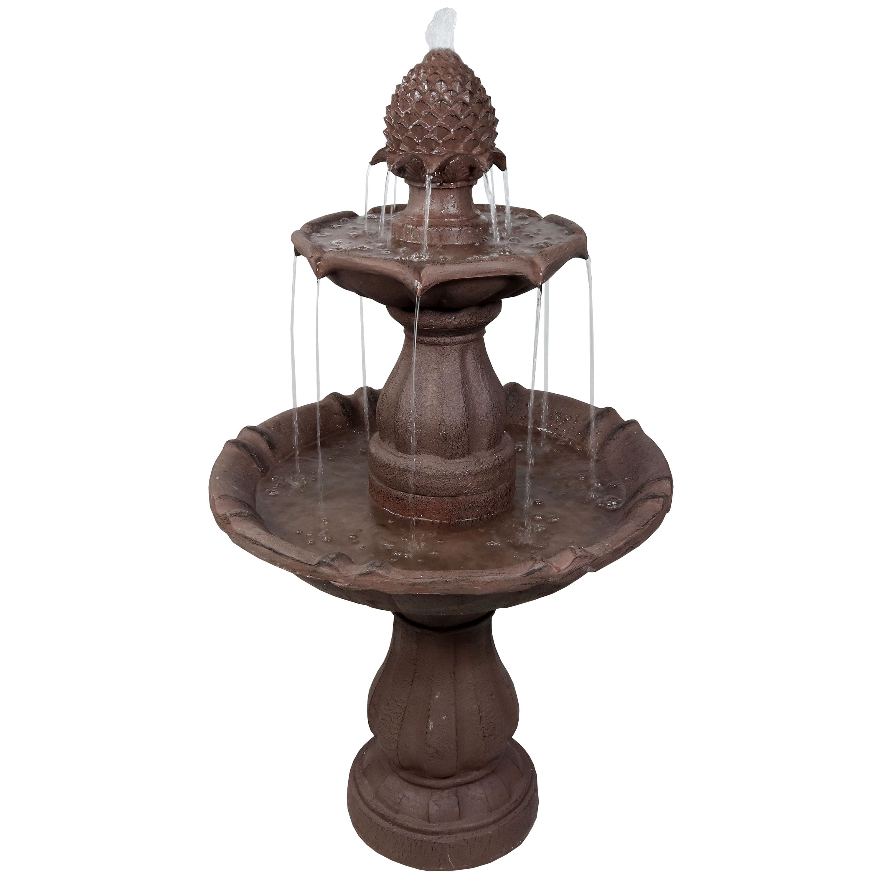 Sunnydaze - Curved Plinth Polyresin Outdoor 2-Tier Water Fountain - Brown price history on PriceWatchPro