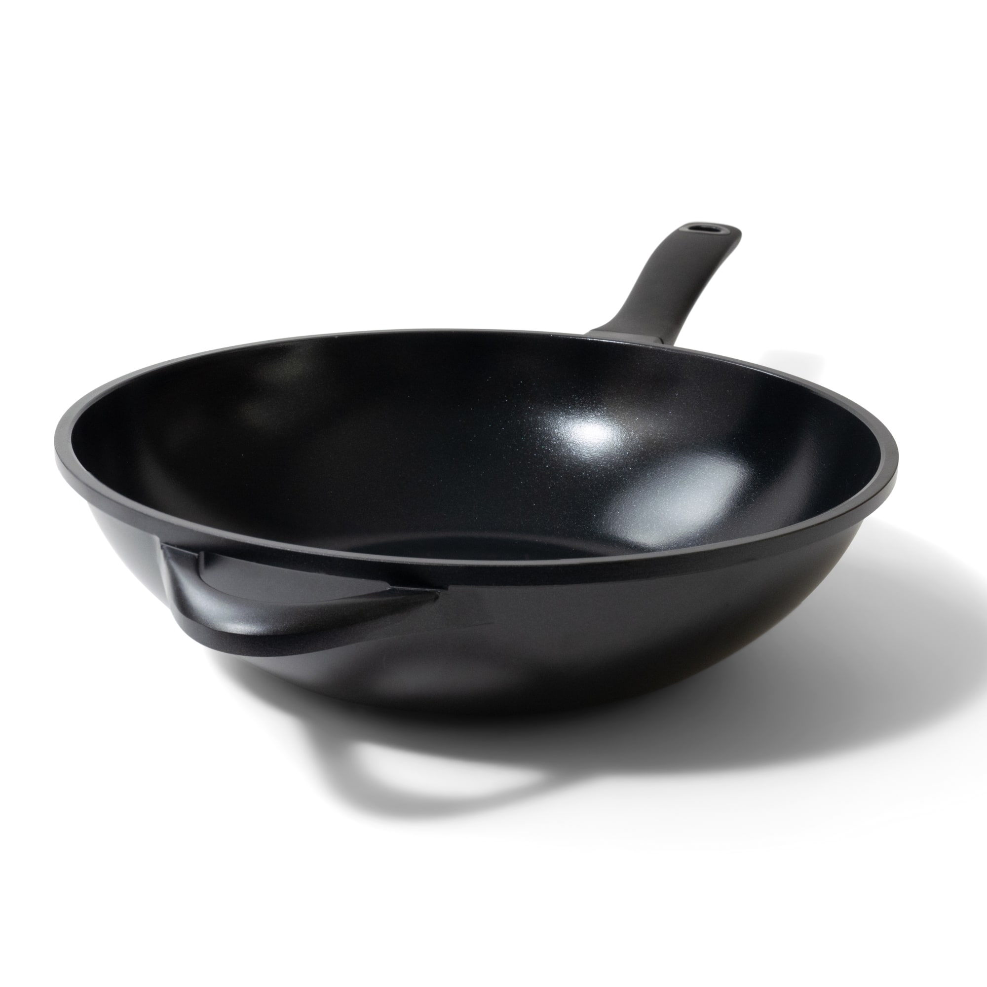Front. Alva - Alva Energy Nonstick Ceramic Wok Pan 12" - Lightweight, Easy to Clean and Toxin-Free Cookware - Black.