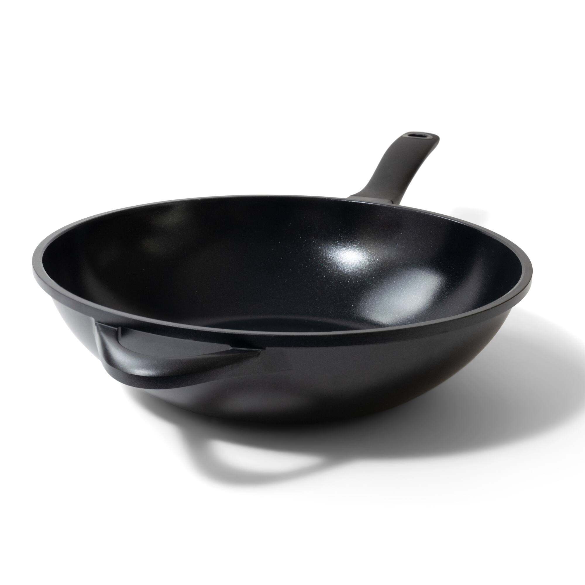 Front. Alva - Alva Energy Nonstick Ceramic Wok Pan 12" - Lightweight, Easy to Clean and Toxin-Free Cookware - Black.