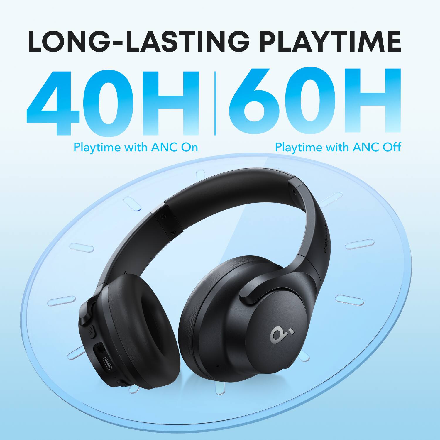 LONG-LASTING PLAYTIME  
40H | 60H  
Playtime with ANC On  
Playtime with ANC Off