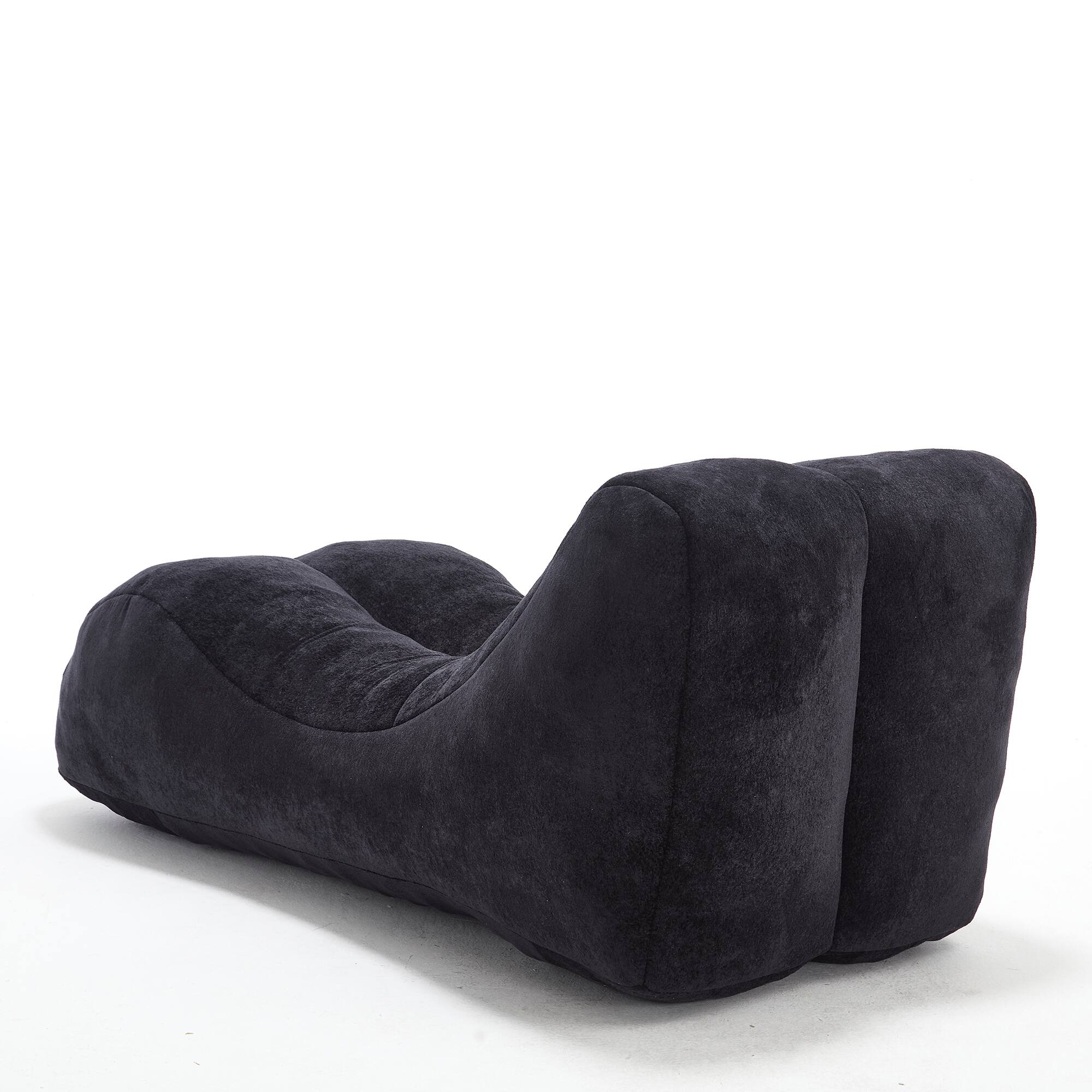 Alt View 7. MOOSOO - Chaise Lounge Chair Indoor, Lazy Bean Bag Chair for Adults, Modern Suede Floor Sofa for Living Room, Bedroom - Black.