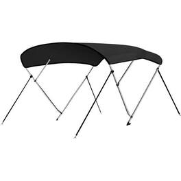 SereneLife - 3 Bow Bimini Top Boat Cover – 72" L x 79-84" W x 46" H, Aluminum Frame, Waterproof & UV-Resistant