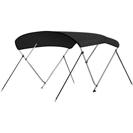 Front. SereneLife - SereneLife 3 Bow Bimini Top Boat Cover – 72" L x 79-84" W x 46" H, Aluminum Frame, Waterproof & UV-Resistant.