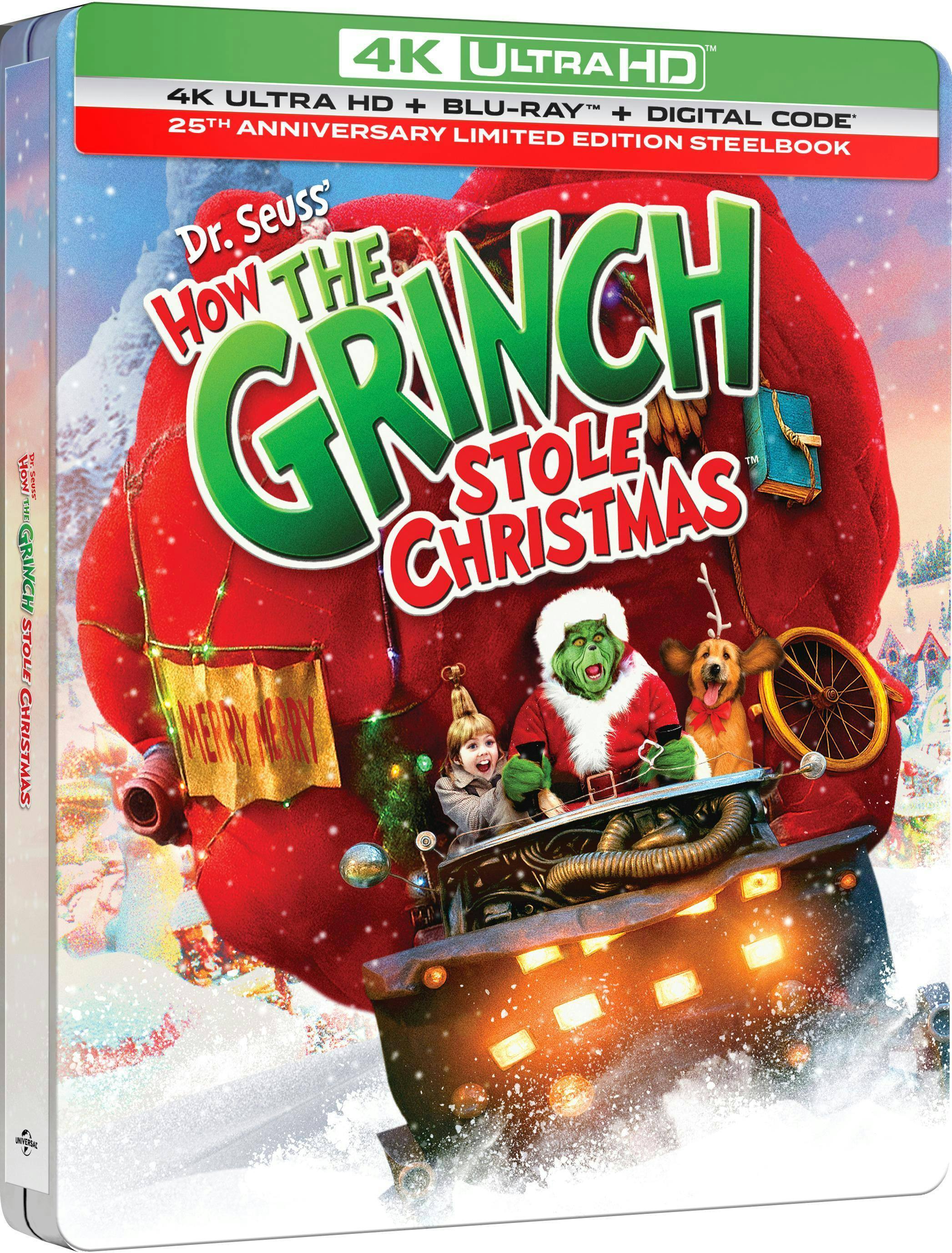 Back. Dr. Seuss' How the Grinch Stole Christmas (25th Anniversary Edition) (Steelbook)   - 4K Blu-Ray.