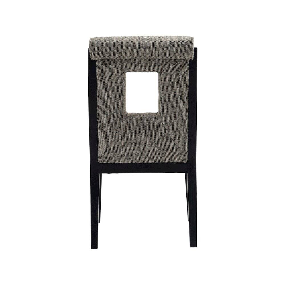 Alt View 4. Meridian Furniture - Gwendolyn Grey Linen Textured Fabric Dining Side Chair, Set of 2 - Grey.