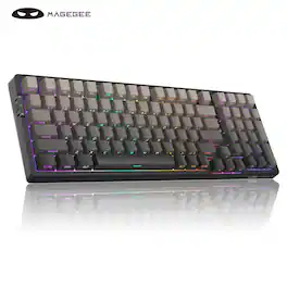MageGee - Light100 Grey Blue Whale Switch Rechargeable RGB Tri-mode Mechanical Gaming Keyboard - Gray
