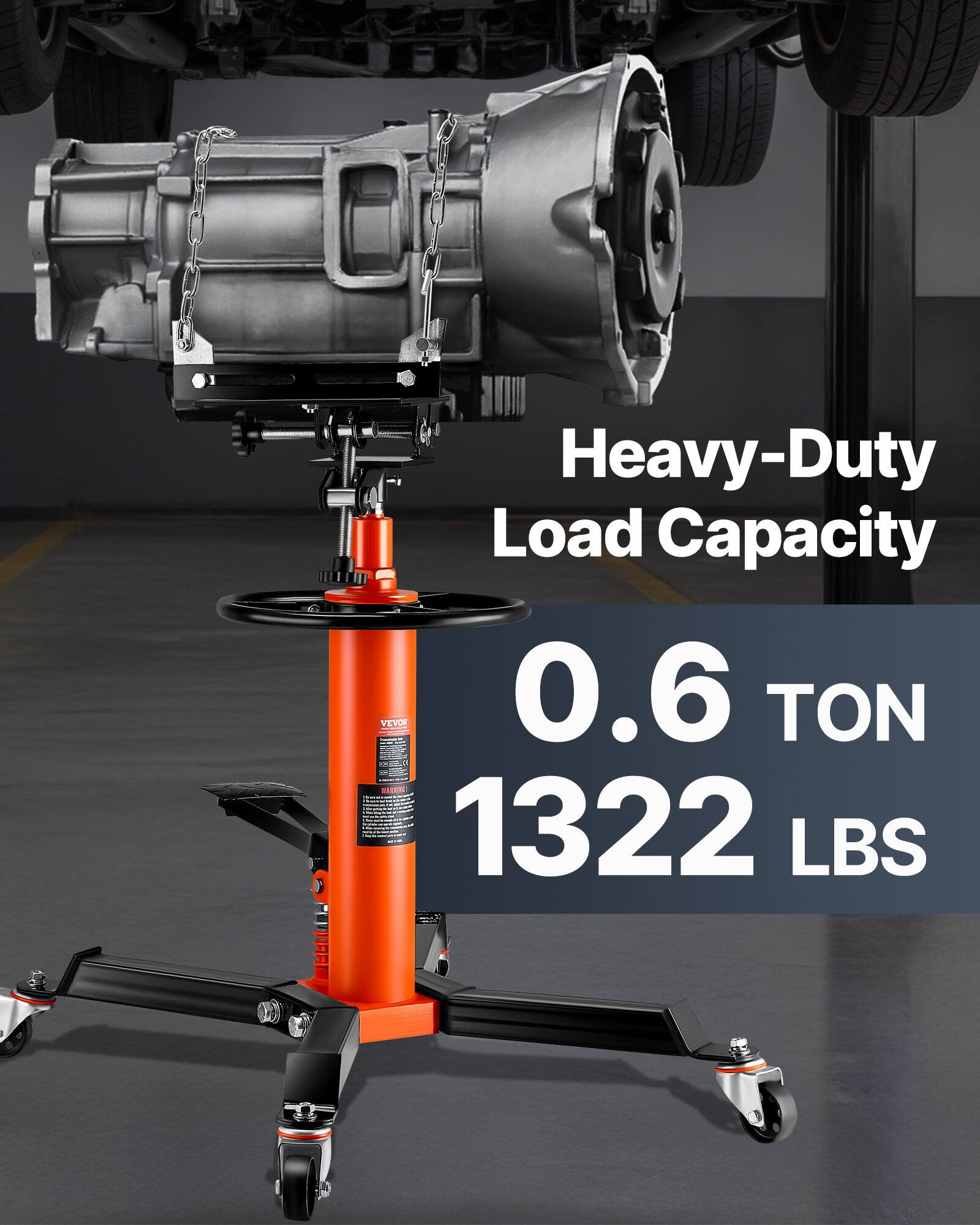 Heavy-Duty Load Capacity  
0.6 TON  
1322 LBS