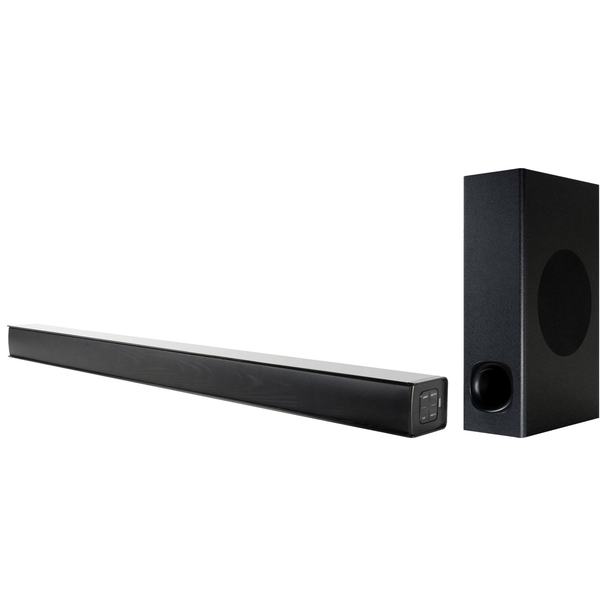 Front. Supersonic - 35" Optical Bluetooth Soundbar and Subwoofer with Large LED Display - Black.