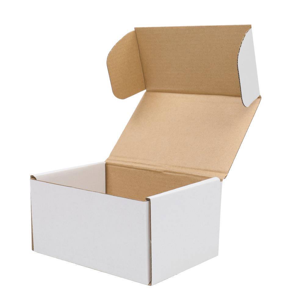 Front. Winado - 50 PCS - WHITE CORRUGATED MAILERS 6x4x3" Shipping Packing Paper Boxes Mailers Recyclable Fold Boxs for UPS, USPS, FedEx - White.