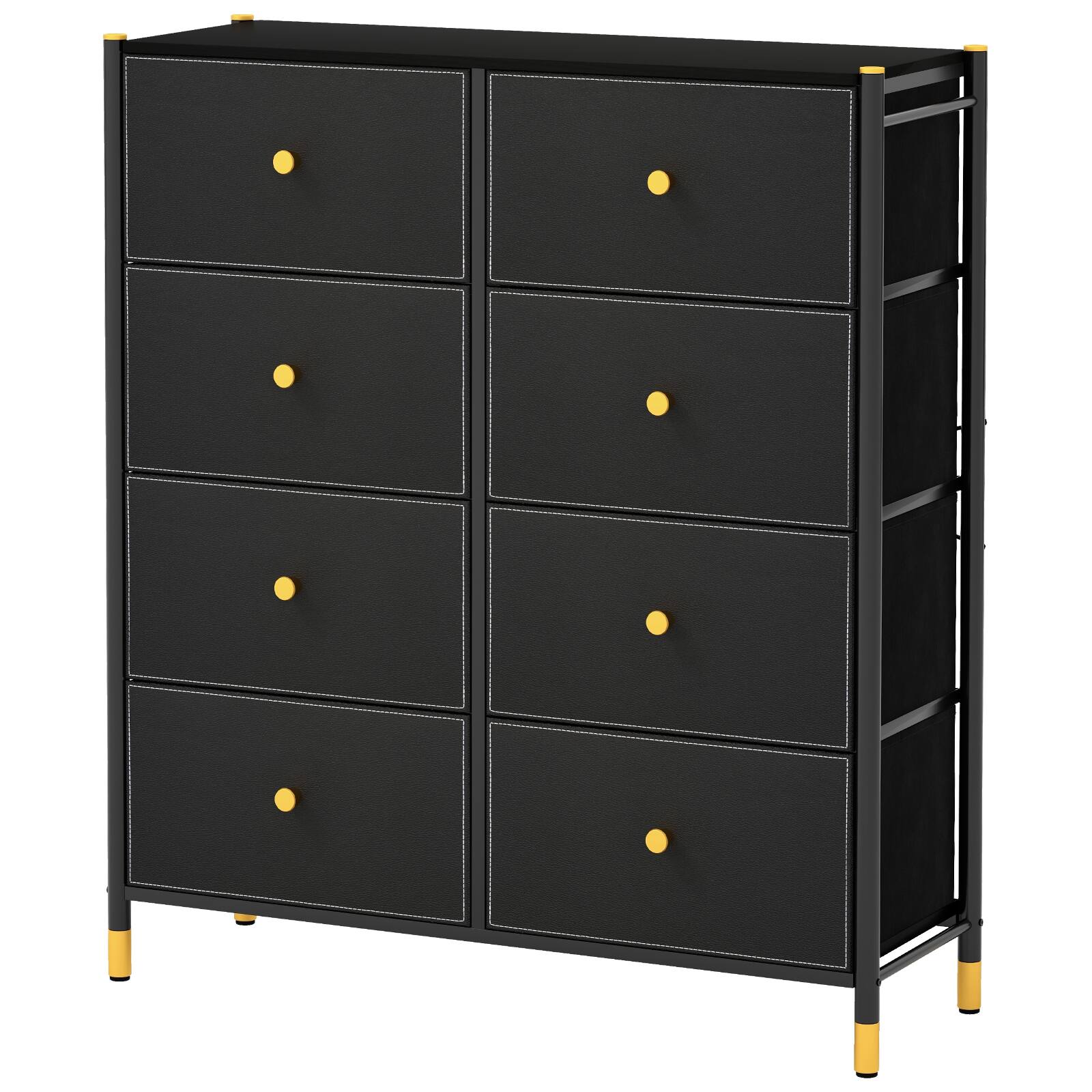 Alt View 9. Costway - Costway 8-Drawer Fabric Dresser Tower Wide Chest of Drawers Storage Organizer Bedroom - Black.