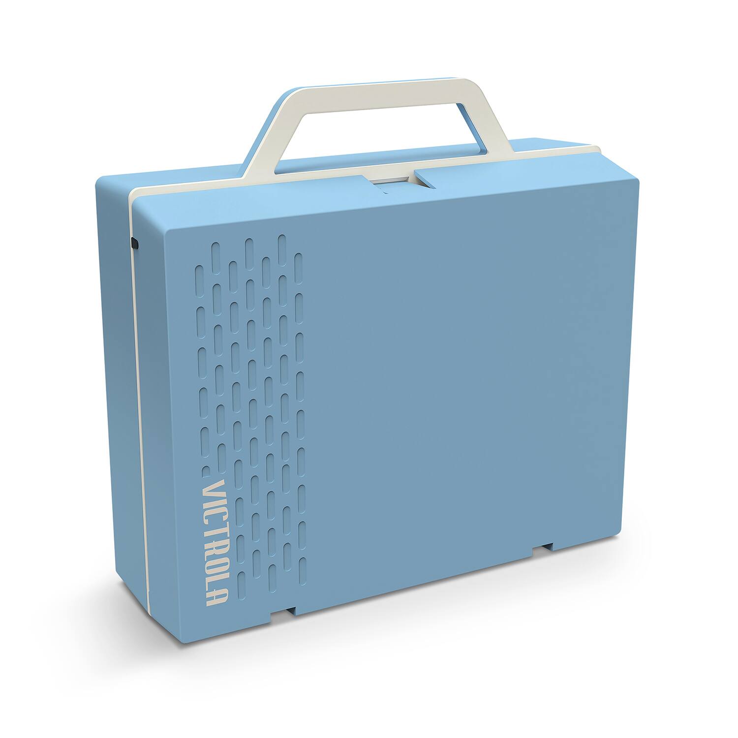 Alt View 12. Victrola - Re-Spin Sustainable Bluetooth Suitcase Record Player - Light Blue.