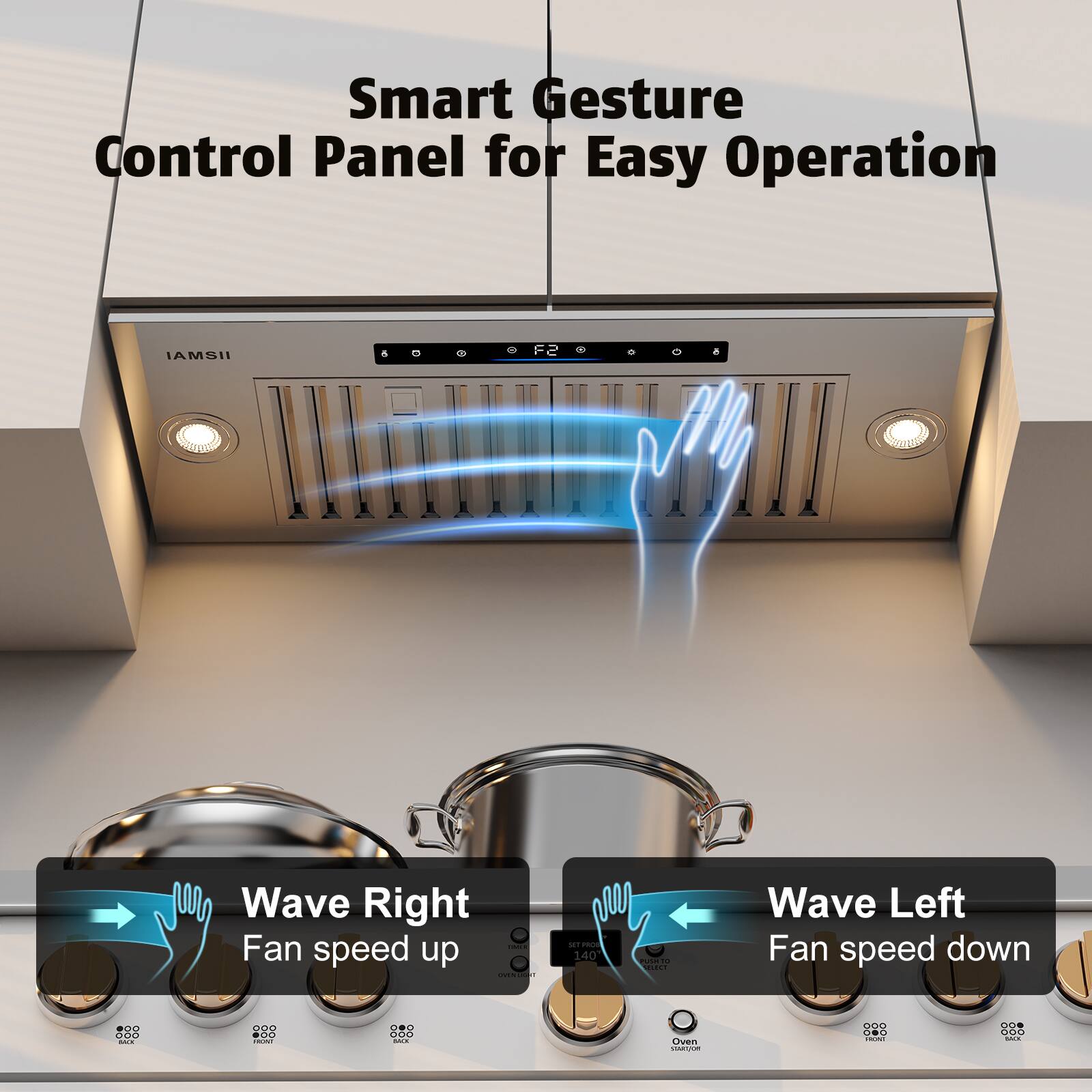 Smart Gesture Control Panel for Easy Operation

Wave Right
Fan speed up

Wave Left
Fan speed down