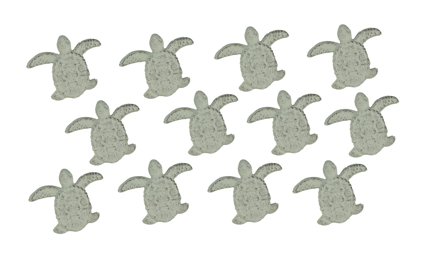 Alt View 5. Zeckos - Cast Iron Sea Turtle Handle Drawer Pull Cabinet Knob Beach Decor Set of 12 White - White.
