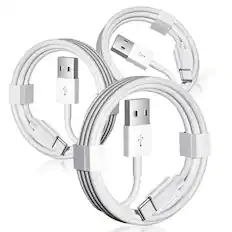 Front. Entronix - Enronix USB-A to Type-C Charger Cable 3-Pack - High-Speed 3FT USB-C Cables for Android Devices - white.