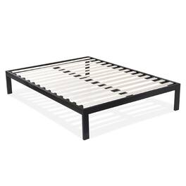 Hivvago - Queen size Modern Metal Platform Bed Frame with Wood Slats - Black