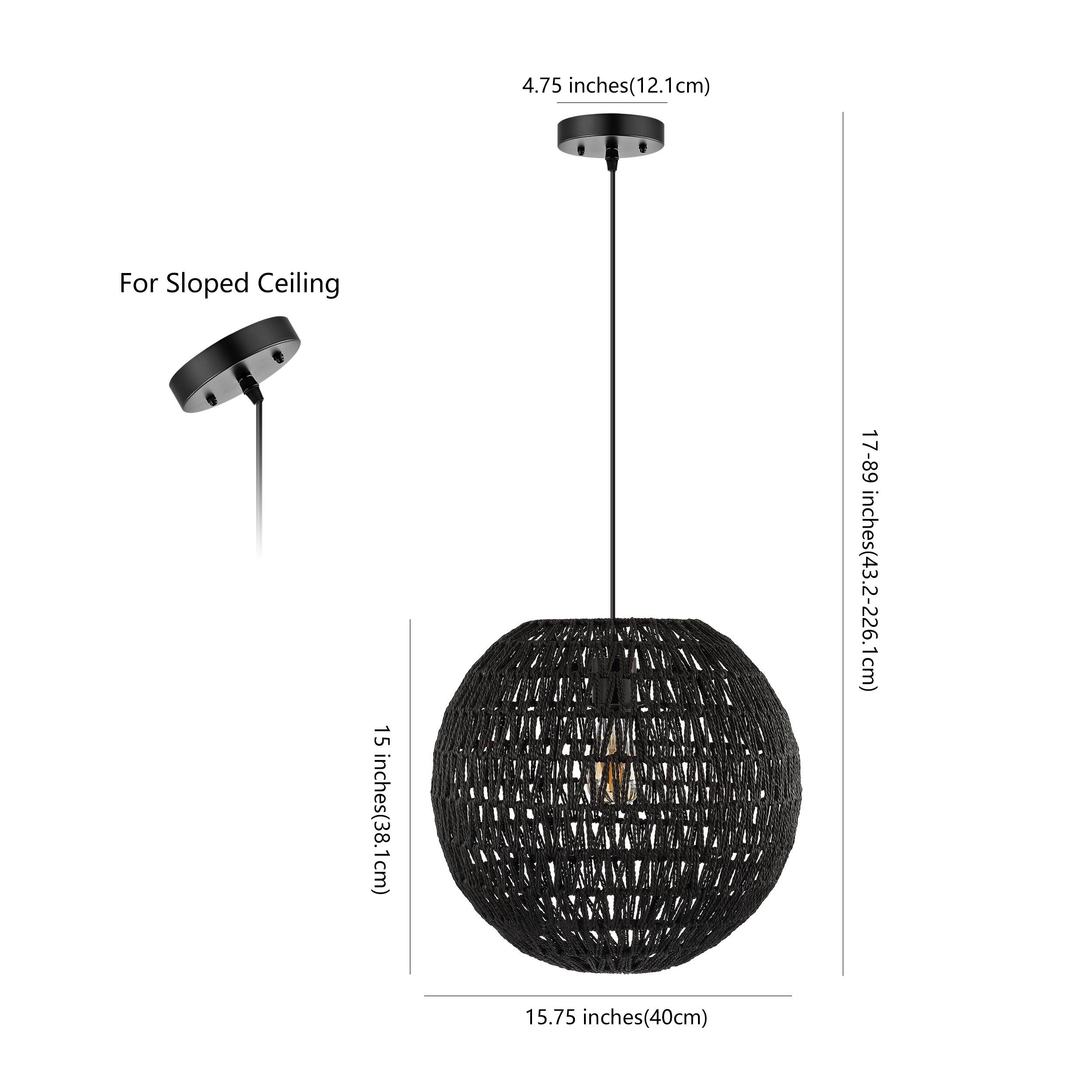 4.75 inches (12.1 cm)  
For Sloped Ceiling  
15 inches (38.1 cm)  
15.75 inches (40 cm)  
17-89 inches (43.2-226.1 cm)