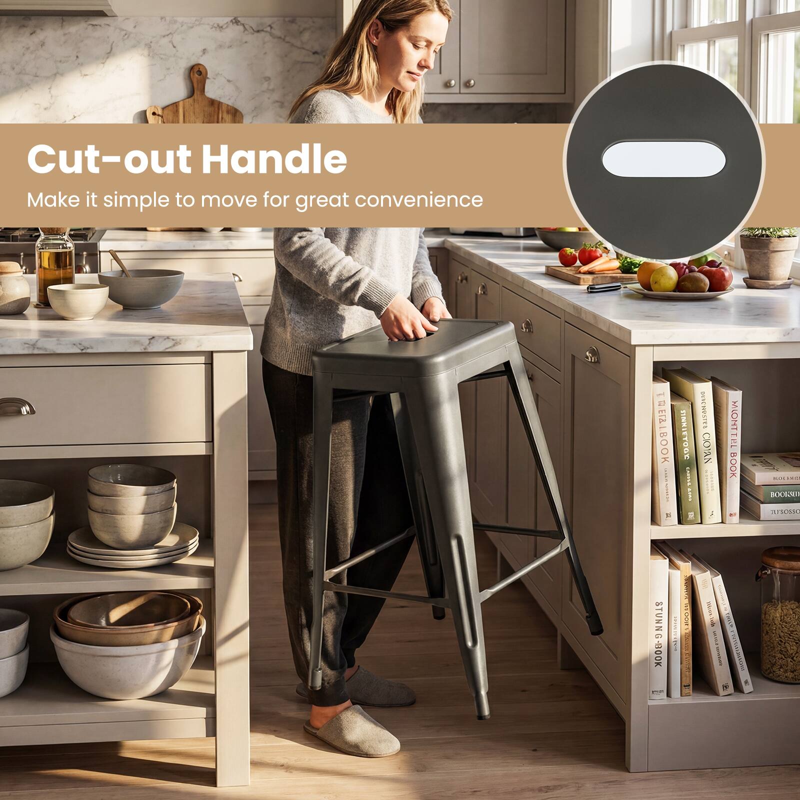 Cut-out Handle  
Make it simple to move for great convenience