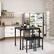 Angle. Costway - 3 Piece Counter Height Dining Set Faux Marble Table 2 Chairs Kitchen Bar Black - Black.