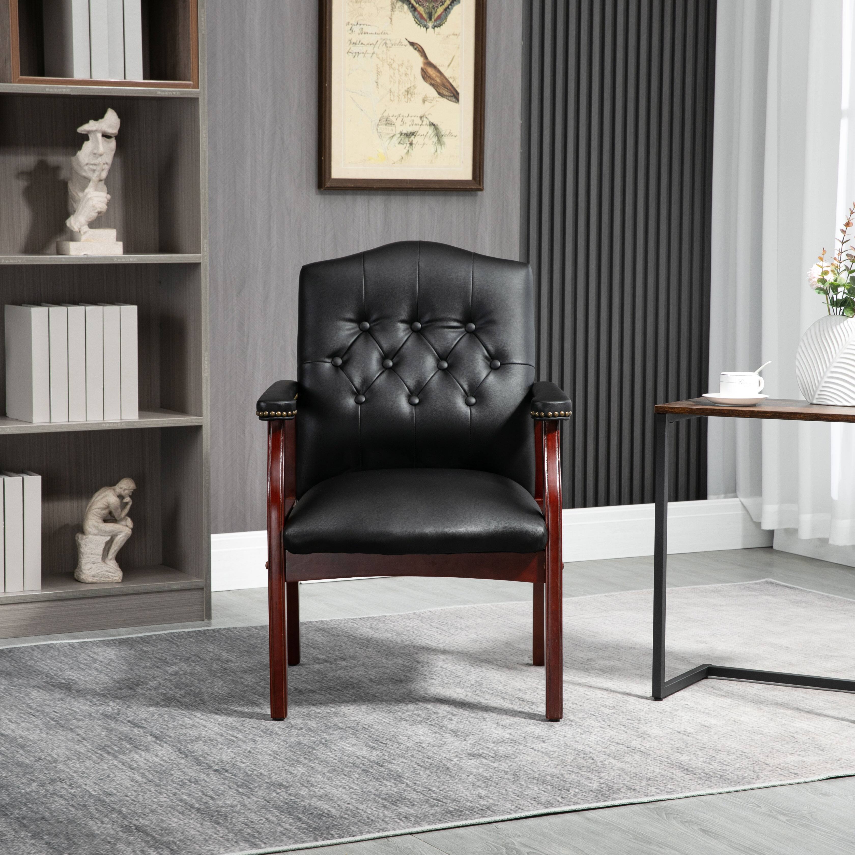 Angle. GOODSILO - Boss Office Products Ivy League Guest Chair - Traditional Reception Chair - Black.