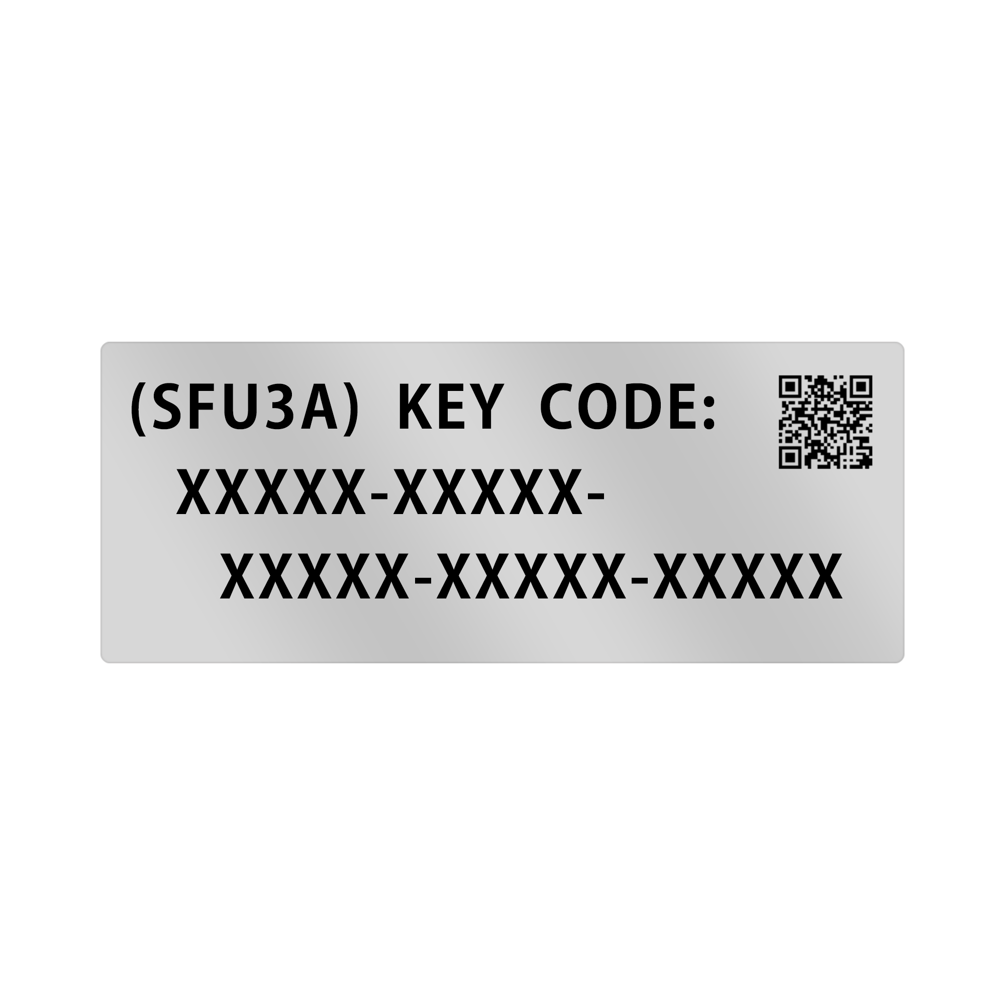 (SFU3A) KEY CODE: XXXXX-XXXXX-XXXXX-XXXXX-XXXXX