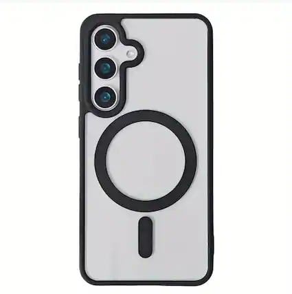 Front. Gravity Ridge - Magnetic Case for Samsung Galaxy S23 Clear Phone Case Magsafe Slim & Tough, Pocket-friensly Transparent Cover - Black.