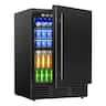 Euhomy - 24-Inch Under Counter/Freestanding Beverage & Wine Cooler - 180 Cans, for Patio/Kitchen, Home & Commercial Use - Black