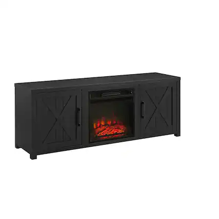 Front. Crosley Furniture - Gordon Low Profile Fireplace Tv Stand For 65+ Inch Tv - Black.