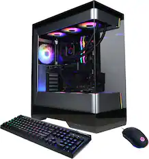 Front. CyberPowerPC - Gaming Desktop - AMD Ryzen 9 9900X - NVIDIA GeForce RTX 5070 12GB - 32GB DDR5 - 2TB PCIe 4.0 SSD - Black.