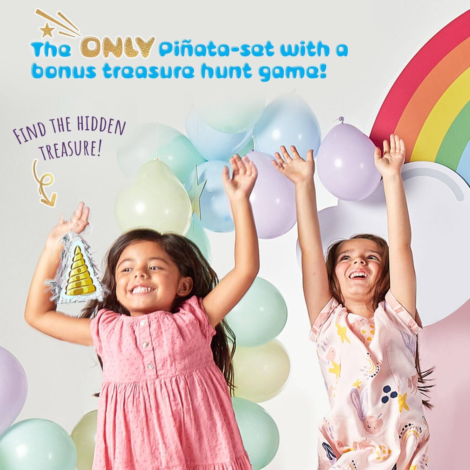 The ONLY Piñata-set with a bonus treasure hunt game!  
FIND THE HIDDEN TREASURE!