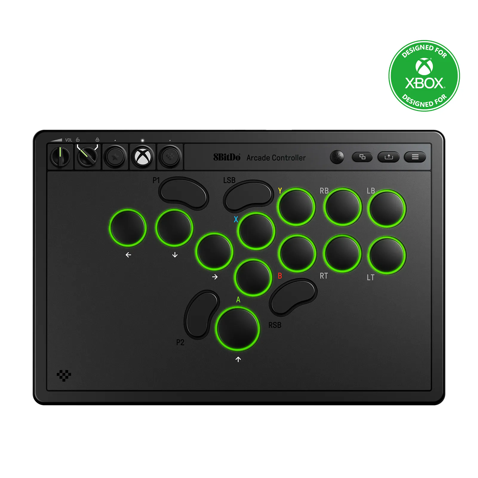 8BitDo - Arcade Wireless Gaming Controller for Xbox One, Xbox X|S, PC - Black