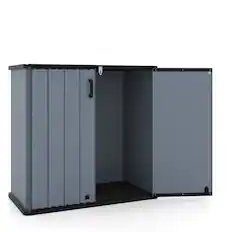Front. Costway - Costway Outdoor Storage Shed, 23.5 Cu.ft All-Weather Storage Box with Floor, Lockable Door.