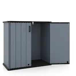 Costway - Outdoor Storage Shed, 23.5 Cu.ft All-Weather Storage Box with Floor, Lockable Door