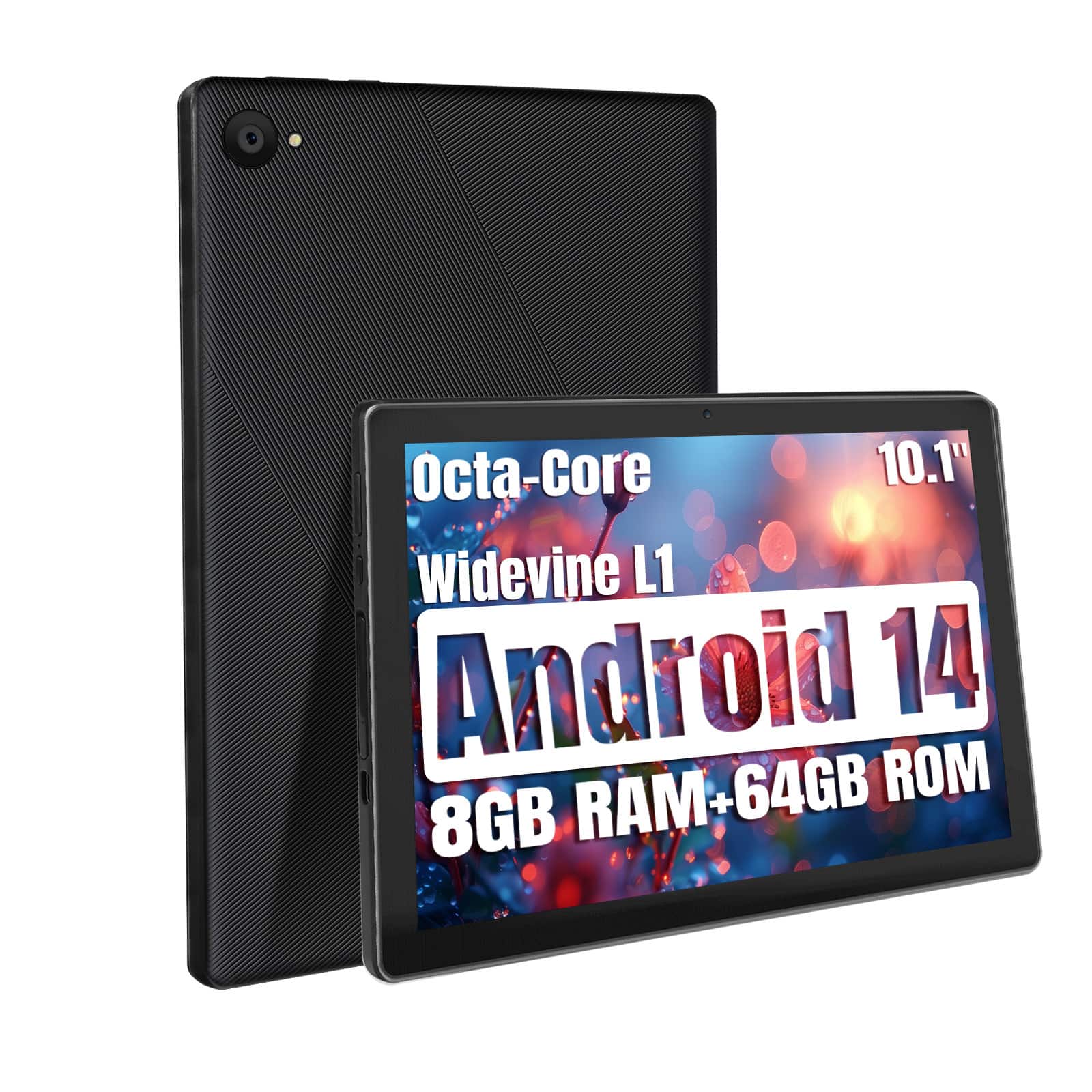 Best Kits - BSETSKI-10.1" Android 14 Tablet - 8GB(3+5Expand) RAM / 64GB ROM- 8-Core- 5000mAh Battery - Facial Recognition - Black