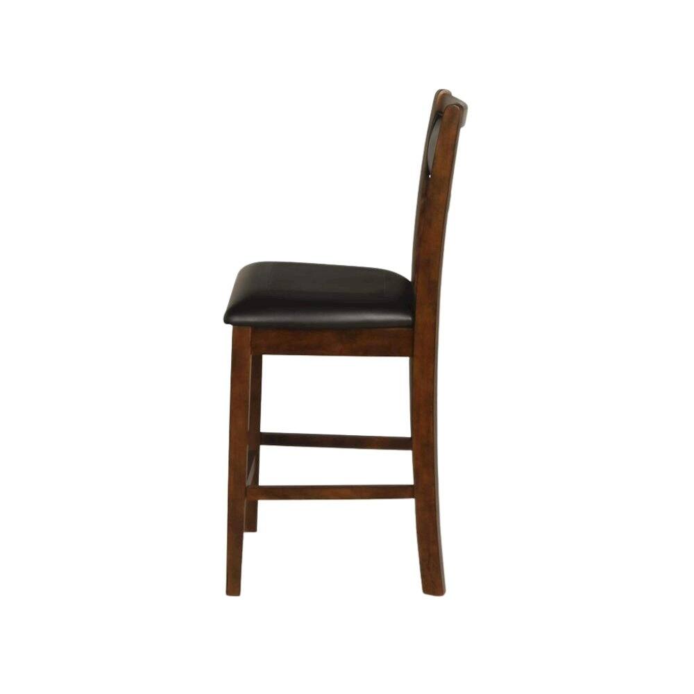 Angle. FurniFact - Brown Wood Counter Height Dining Chair Set of 4 - Brown.