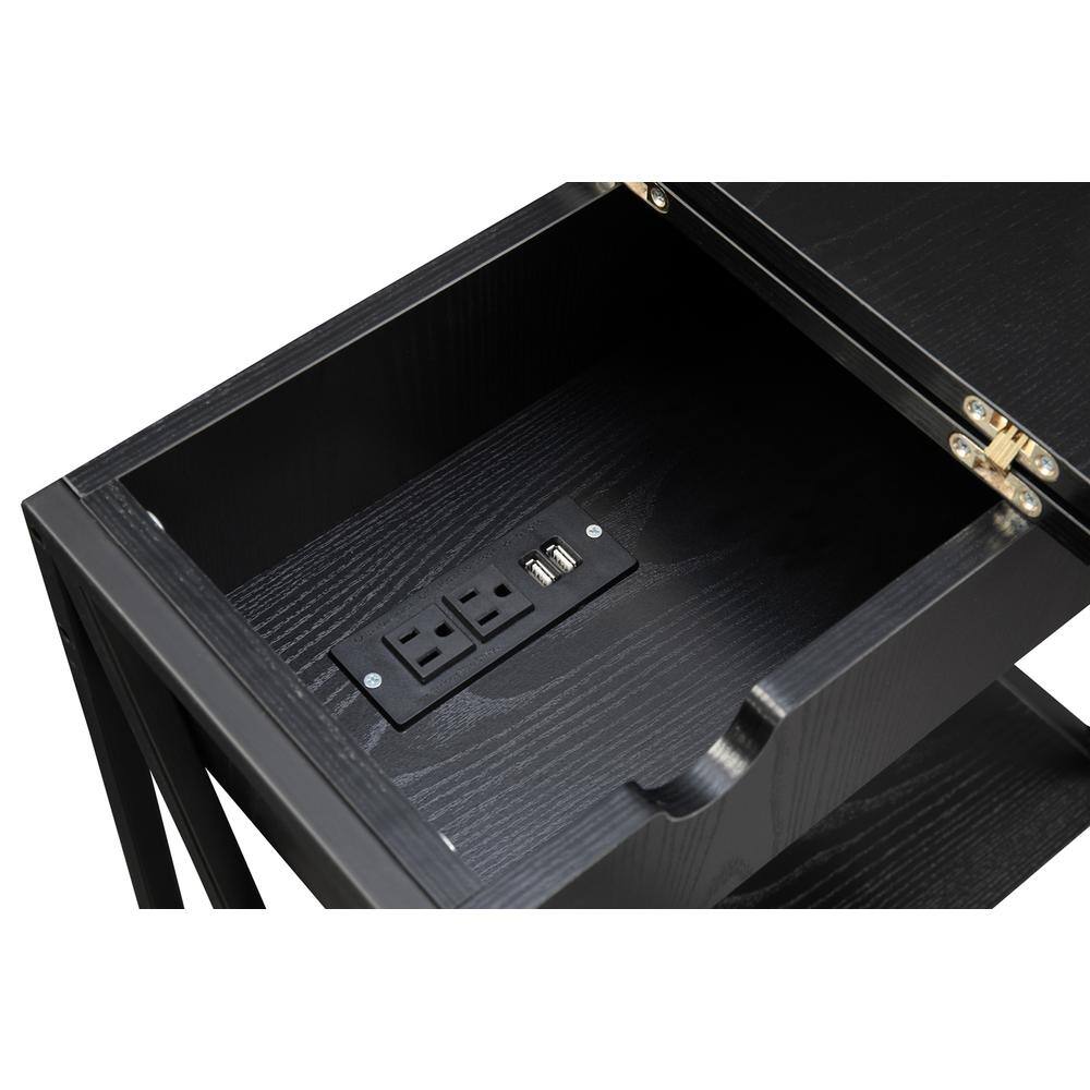 Alt View 1. Convenience Concepts - Tucson Electric Flip Top Table - Black/Black.