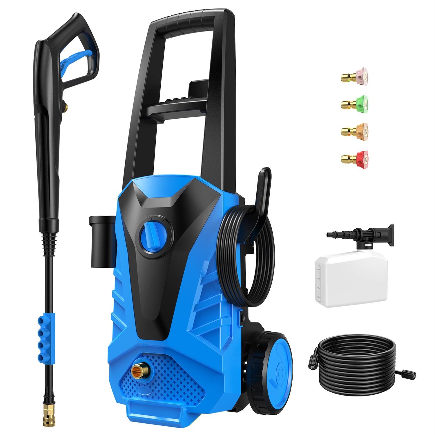 Front. Sweet - Pressure Washer, Washer with Quick Connect Nozzles, Pressure Cleaning Machine with Foam Cannon - Blue.